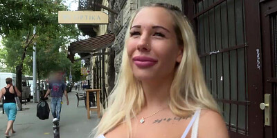 Hot Kyra Hot gets a Load on her Tits in Budapest