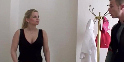 Breathtaking German blonde loves warm cum all over her shaved twat