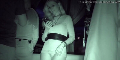 Got naked in a dark corner of a club. Caught!