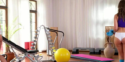 Tracy Lindsay and her girlfriend are lovemaking in the gym