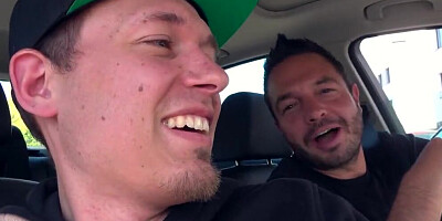 German babe sucks stranger's prick and gets bonked out in the open