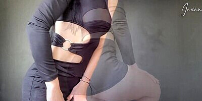 Trying on my mini dresses - Upskirt no panties