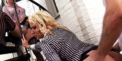 Wet and Sloppy FFM Threesome CFNM Sex with two Sexy Big Tits MILFs