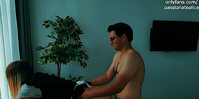 He took a hot young maid by surprise