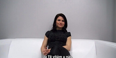Czech porn casting with hot brunette getting fucked