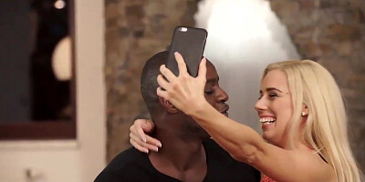 Giant black dong plows wet twat of a blonde