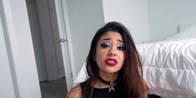Slender Latina teen loves occultism and having sex with stepdad