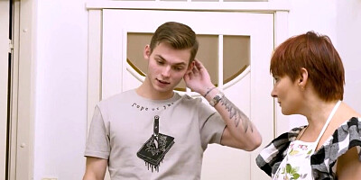 PAWG with red hair has a fetish for some young lads