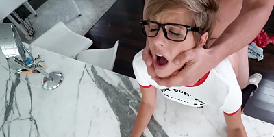 Short-haired secretary gets fucked by her horny boss