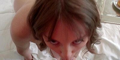 An all natural sexy girlfriend is getting a large dick in her ass