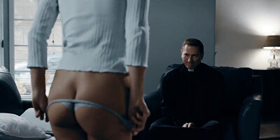 Priest fucks nerdy college girl's ass from behind
