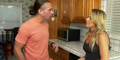 Horny plumber fucks lovely MILF Zoey Monroe on the kitchen floor