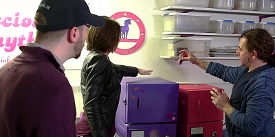 Amateur couple is checking out toys at a sex shop for the first time