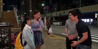 Two dirty Japanese girls are sharing dick in the hotel room