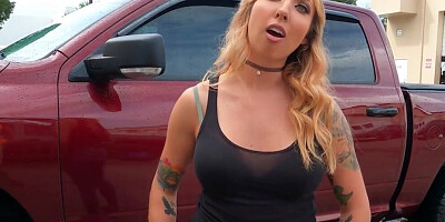 Busty babe Daisie Belle is fucking with a lucky car mechanic