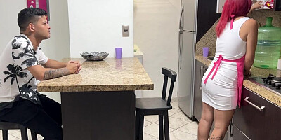 Shared Wife with her boys - Wife is Fucked by a boy and her Husband at the same time because he is the Whore of the Hous