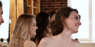 Lesbian girls always end their fitness class with sensual sapphic lovemaking