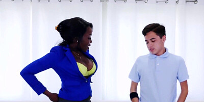 Ebony mom Osa Lovely is getting shagged by son's hung friend