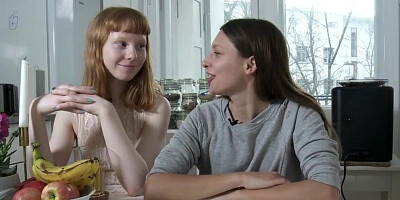 Talia and Bonnie are cute lesbian couple engaged in a hot action