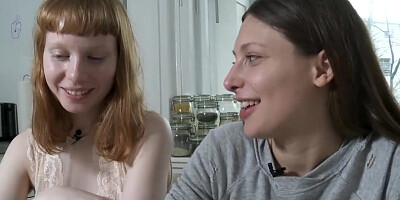 Talia and Bonnie are cute lesbian couple engaged in a hot action