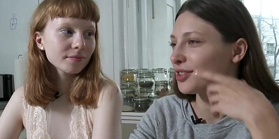 Talia and Bonnie are cute lesbian couple engaged in a hot action