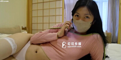 Sexy Japanese slut wife feel so horny wearing hot maid dress teasing big cock fuck her pussy