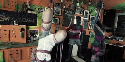 Dirty Dreaz shibari fun - Cute Dreadlocks girls Anuskatzz + Valkyriz getting tied up bondage BDSM