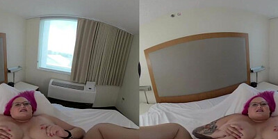 VR sex video shows full-bosomed mom riding her stepson