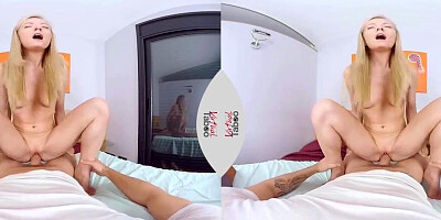 Lovely doll is riding her horny stepbrother's prick in this VR