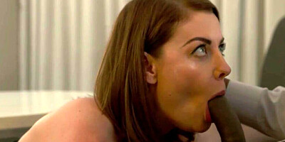 Lovely brunette babe is riding a horny chap's BBC in the bedroom