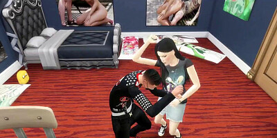 3D sex cartoon shows horny girl stroking dick and getting fucked