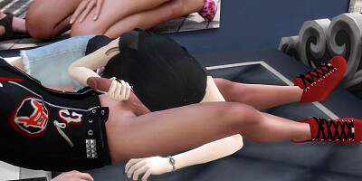 3D sex cartoon shows horny girl stroking dick and getting fucked