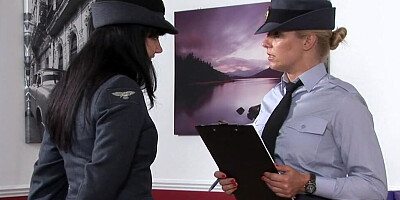 Submissive mom gets spanked red by that kinky cop lady