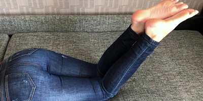 Cousin in Jeans Footjob and Cum Feet - Rmadchill