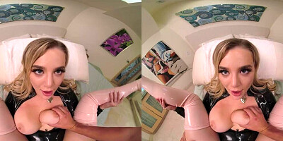 VR footage of Blake Blossom riding her lucky stepson's hard pecker