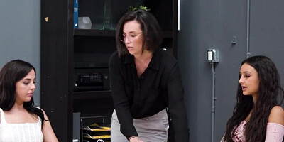 Office ladies engaged in lesbian lovemaking after a business meeting