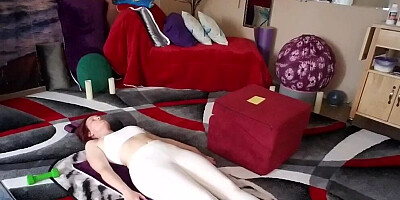 Naughty MILF is being filmed while doing some Yoga exercises