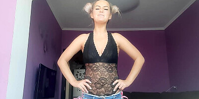 Mistress Zabava gives some jerk off instructions while showing feet