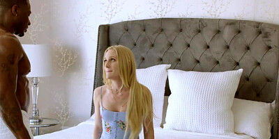 Petite blonde Emma Starletto is licked and fucked by a black stallion