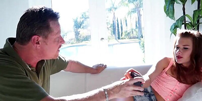 Cute teen fucks step-dad