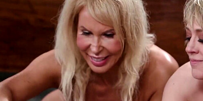 NURU MASSAGE - Busty MILF Dee Williams Fucks Her Hung Stepson With Her Bestie's Help