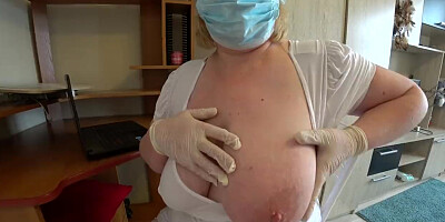 Mature nurse with huge tits, lesbian POV