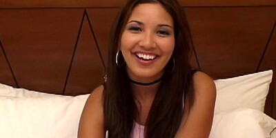 Amateur exotic looking teen stars in her first video