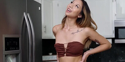 Kimora Quin rides a sex toy and fucks with her stepbrother