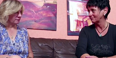 Slutty German mature ladies are sharing a guy in this kinky threesome