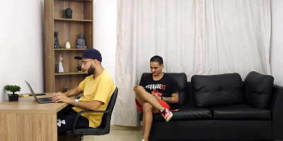 I discover my step cousin fucking with my friend and so that he doesn't say anything, he fucks me too