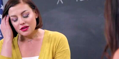 Two lovely ladies were up for a little bit of pussy licking in a classroom