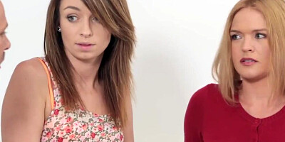Slutty chick is sharing her perverted stepdad with her BFF