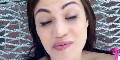 Alyssa Reece and Jessica Bangkok are scissoring on the floor