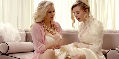 GIRLSWAY - Emotional MILF Julia Ann Fucks Her Bride-To-Be Stepdaughter Carolina Sweets One Last Time